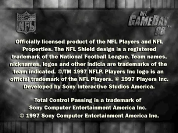 NFL GameDay 98 (US) screen shot title